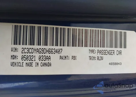 2013 Dodge Challenger Sxt Plus из США, поврежденный, VIN 2C3CDYAG9DH663407